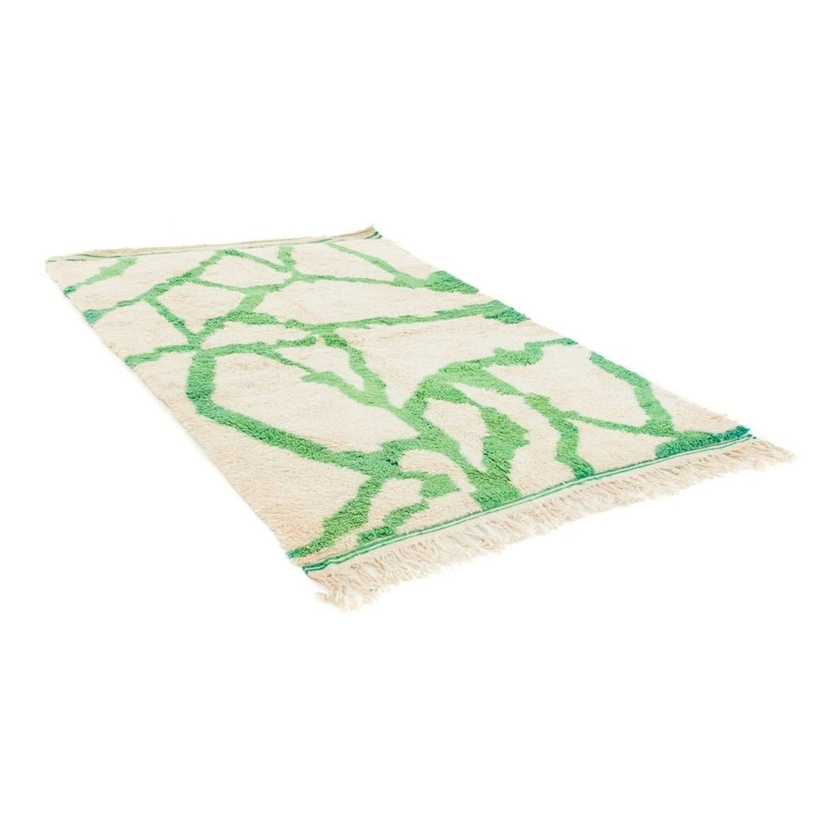 Grüne Zweige – Creme mit kräftigen grünen verzweigten Linien, Ansicht 3