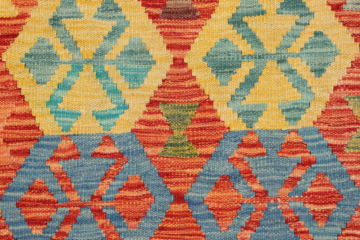 Bunter Kelim Läufer mit Medaillons, 244 × 80 cm – Detailansicht 5