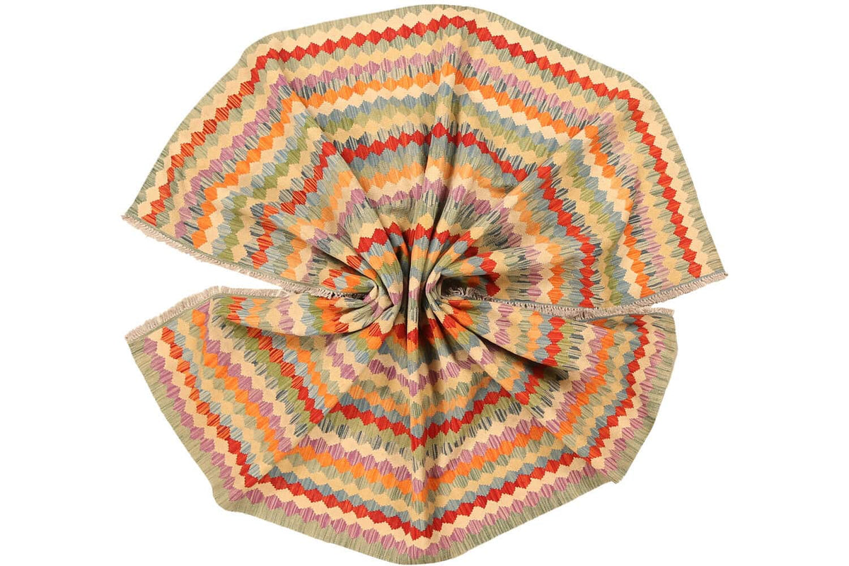 Red and Yellow Striped Kilim Rug, 300 × 199 cm — view 11