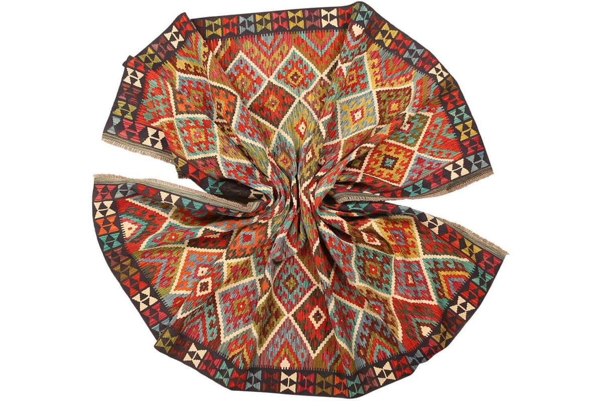 Colorful Diamond Grid Kilim Rug, 310 × 200 cm — view 11