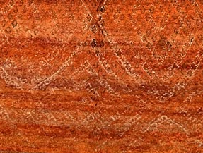 Vintage Berberteppich Rostorange mit feinem Rautennetz – 294 × 194 cm – Originaldetail 2