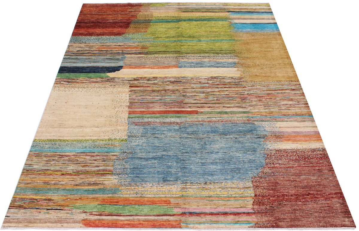 Afghan Rug with Abstract Pastel Blocks, 300 × 250 cm, view 2.
