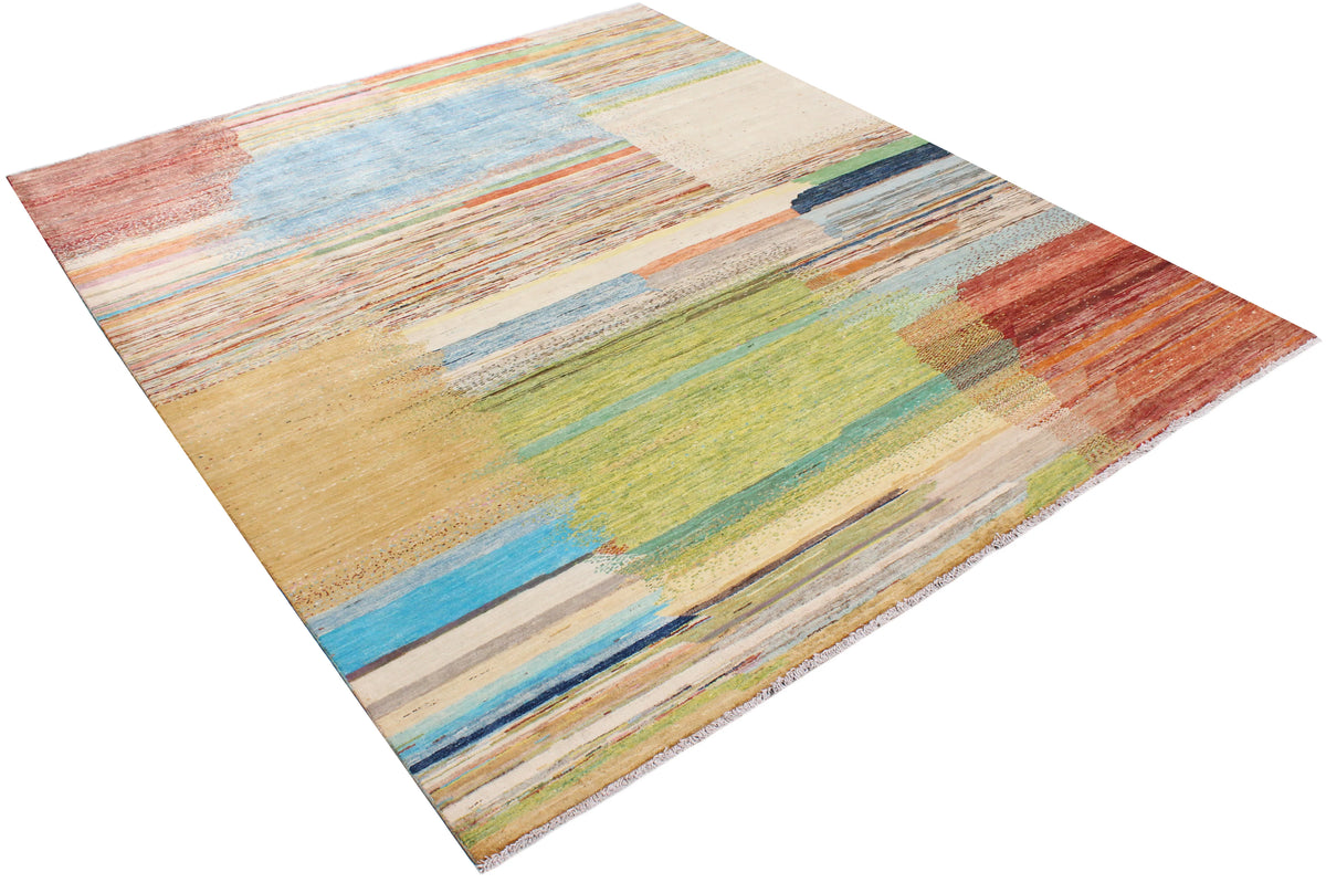 Afghan Rug with Abstract Pastel Blocks, 300 × 250 cm, view 3.