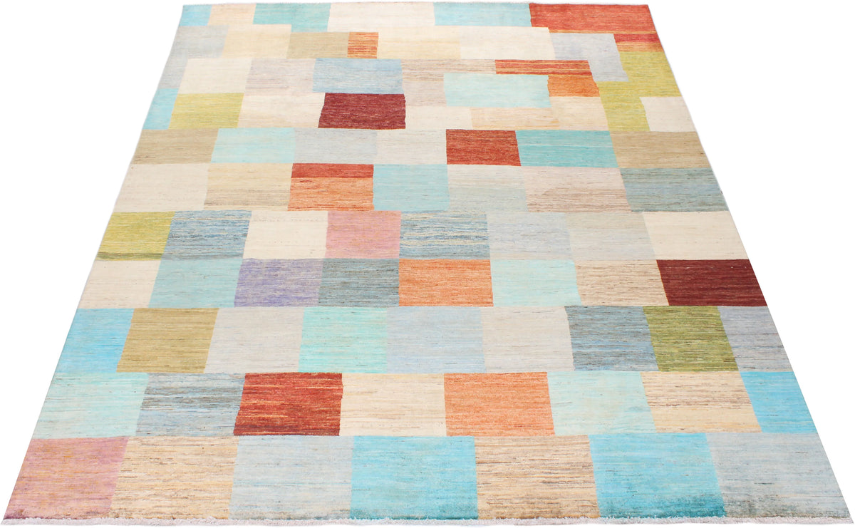 Gabbeh-Teppich mit bunten Rechtecken, 299 × 248 cm – Produktansicht 2