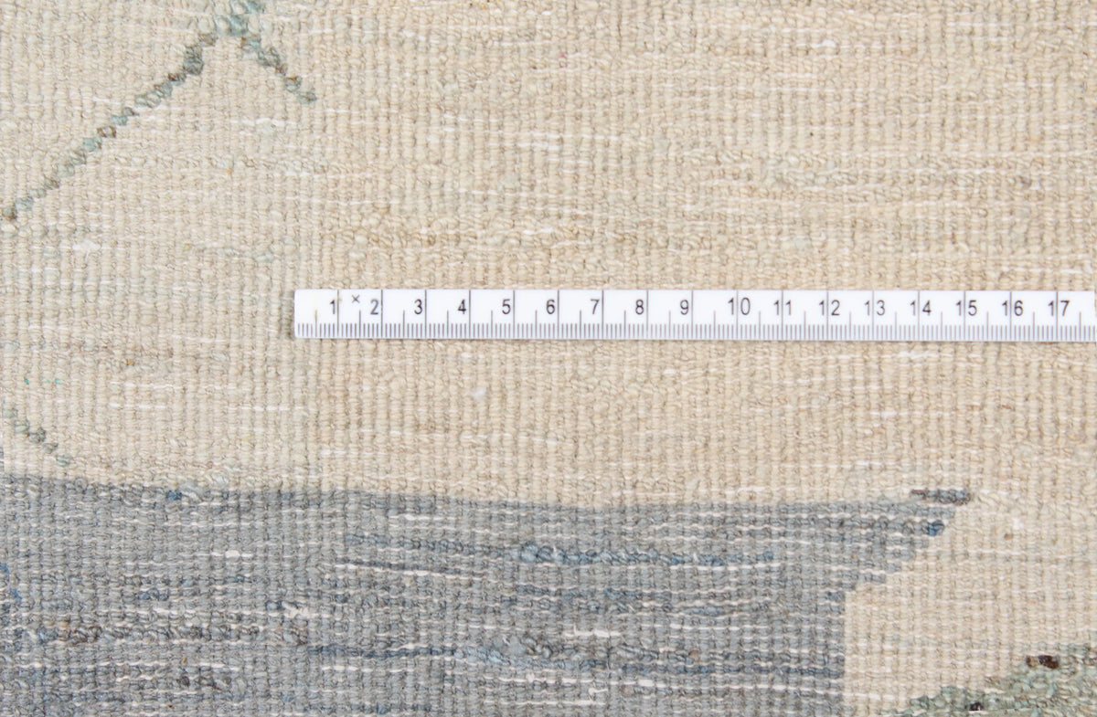 Gray Afghan Rug with Graphic Blocks, 307 × 245 cm, view 6.