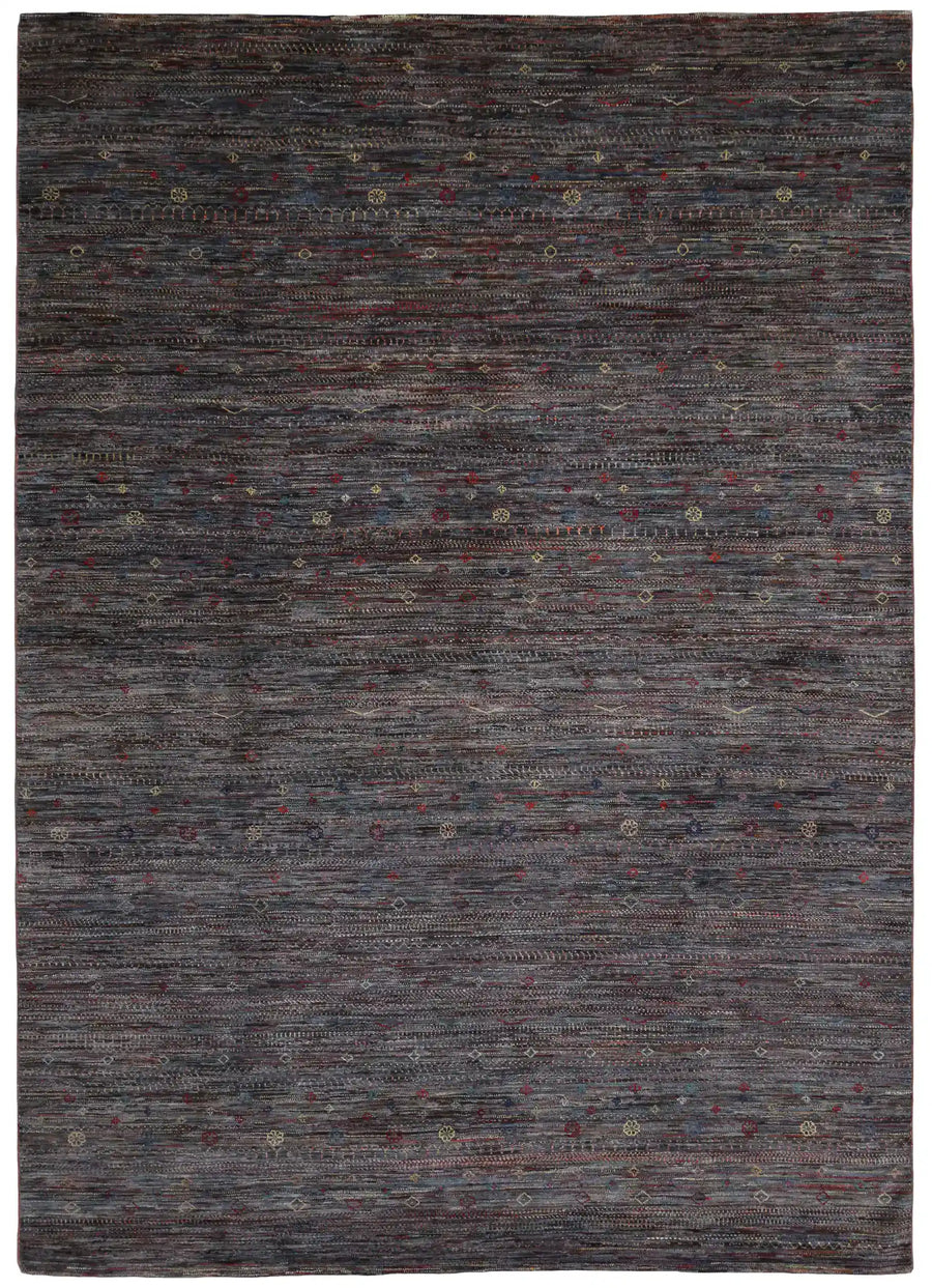 Charcoal Atash Rug with Color Flecks, 420 × 305 cm, overall view.