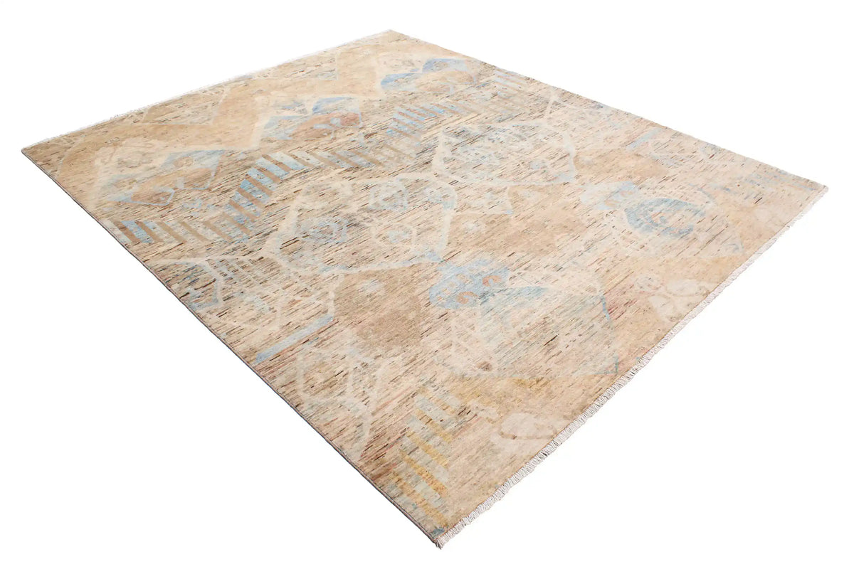 Afghan Rug with Large Sand & Blue Diamonds, 293 × 250 cm, view 3.