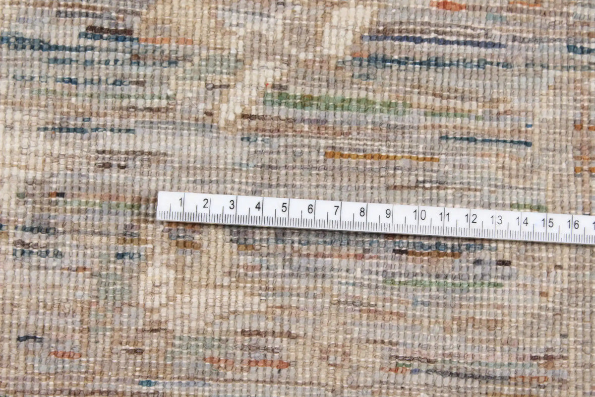 Light Afghan Rug with Fine Blue Patterning, 300 × 248 cm, view 8.
