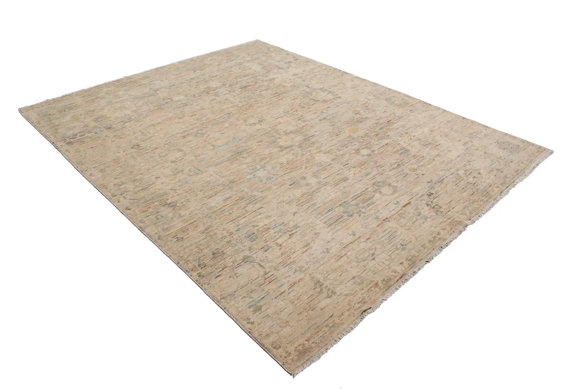 Sand Wool Rug with Delicate Floral Motifs, 311 × 250 cm, view 3.