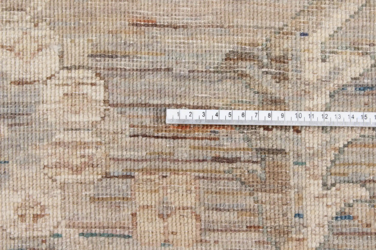 Sand Wool Rug with Delicate Floral Motifs, 311 × 250 cm, view 6.