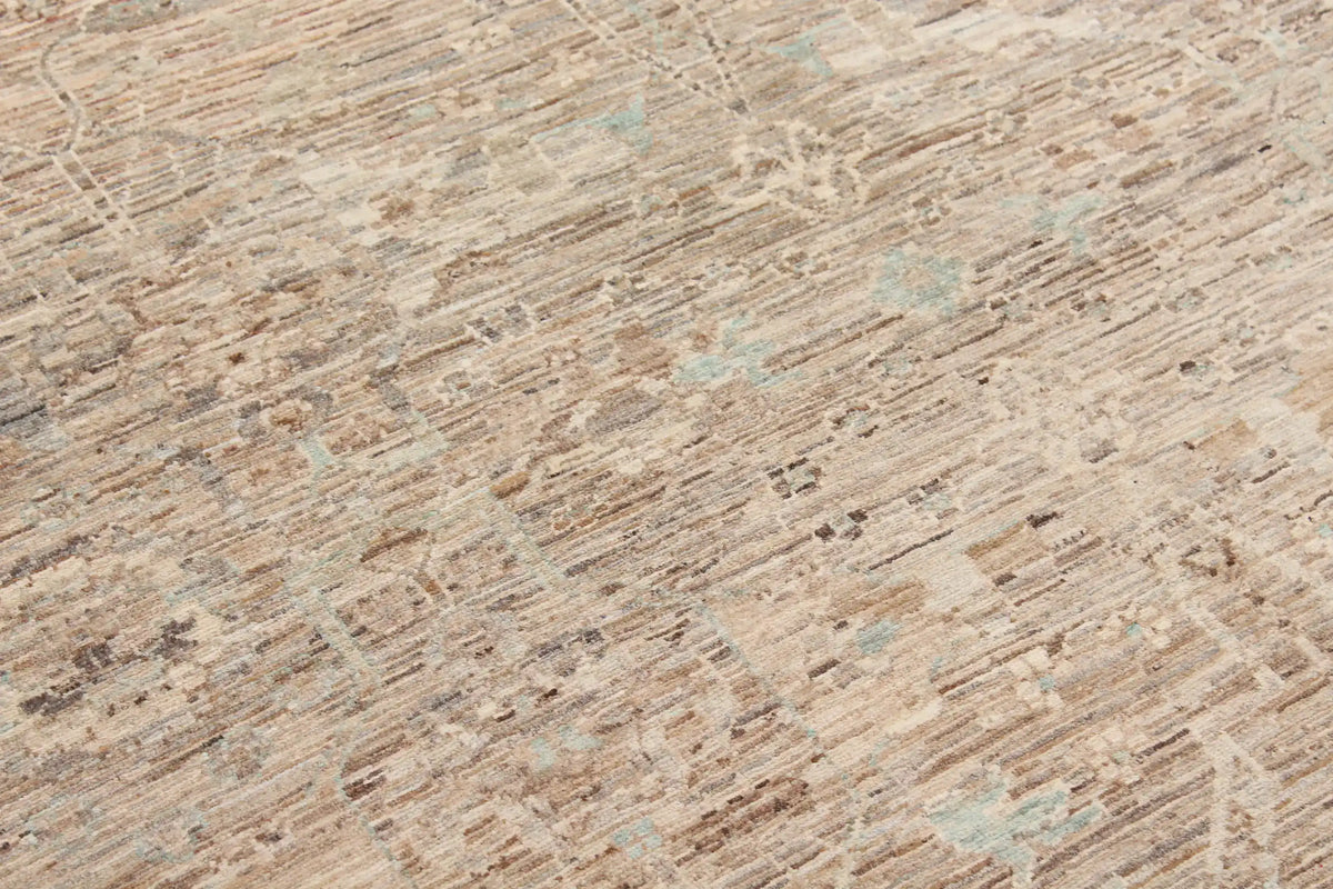 Pink-Beige Afghan Rug with Fine Patterning, 295 × 248 cm, view 4.