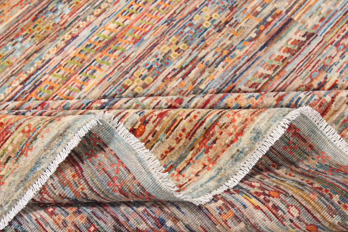 Berjasta Rug with Fine Rust & Gold Rows, 340 × 250 cm, view 8.