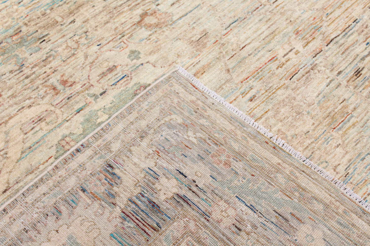 Orientteppich mit mintgrünen Rosetten auf Beige, 293 × 250 cm, weitere Ansicht 5