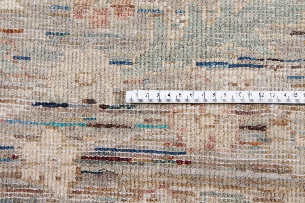 Orientteppich mit mintgrünen Rosetten auf Beige, 293 × 250 cm, weitere Ansicht 6