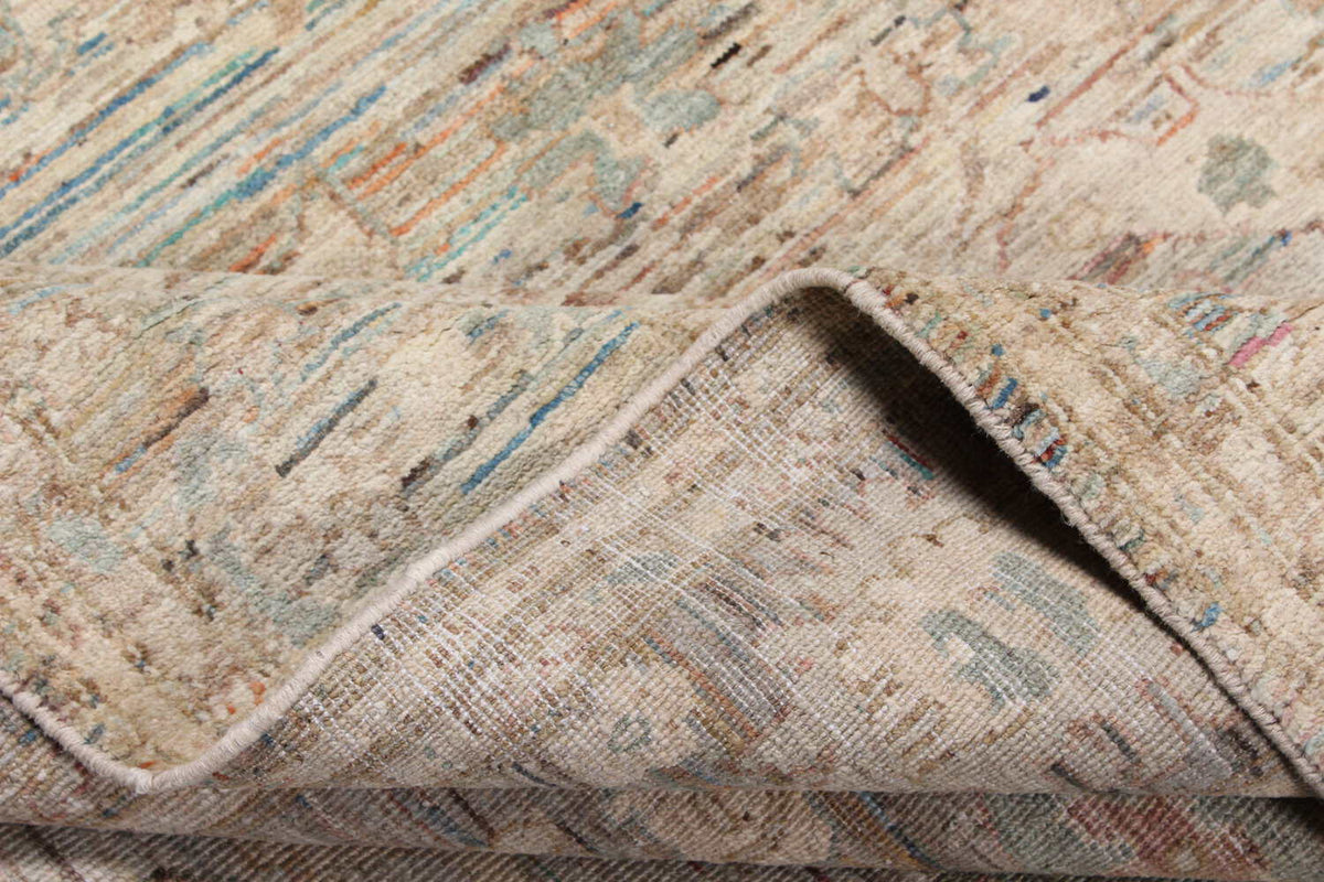 Orientteppich mit mintgrünen Rosetten auf Beige, 293 × 250 cm, weitere Ansicht 7
