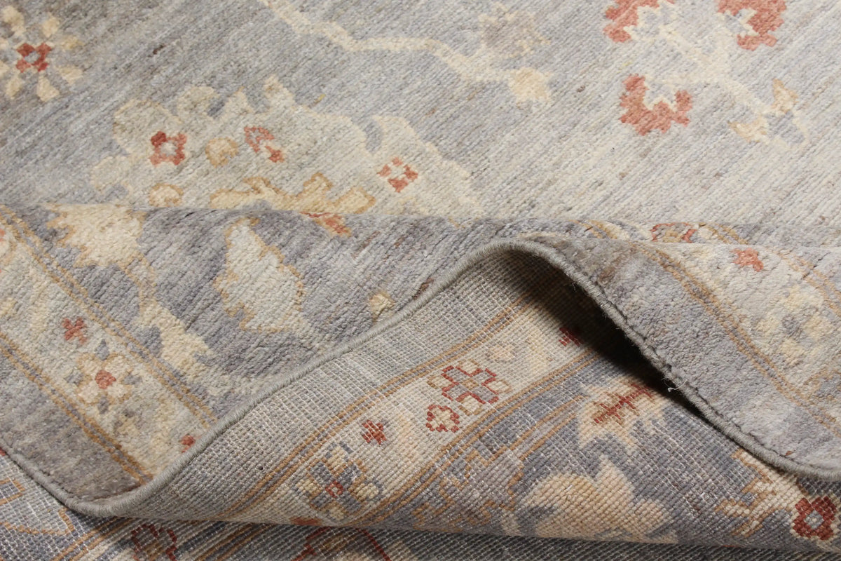 Oushak Rug with Light Flowers & Rust Accents, 395 × 304 cm, view 8.