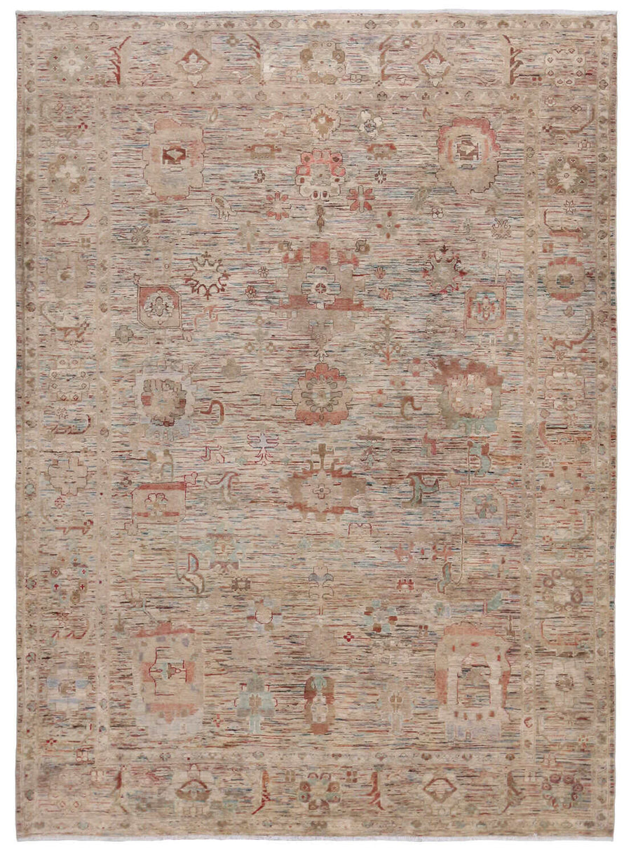 Afghan Rug with Small Red Medallions, 343 × 255 cm, overall view.