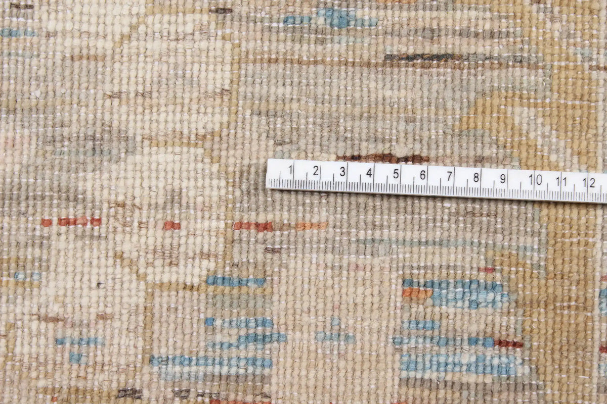 Cremegrauer Orientteppich mit großen Blüten, 293 × 250 cm – Ansicht 8 des handgeknüpften Wollteppichs
