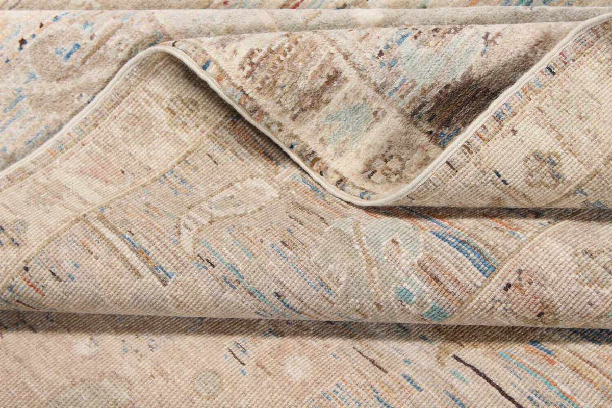 Cream Afghan Rug with Soft Ornamentation, 344 × 256 cm, view 7.