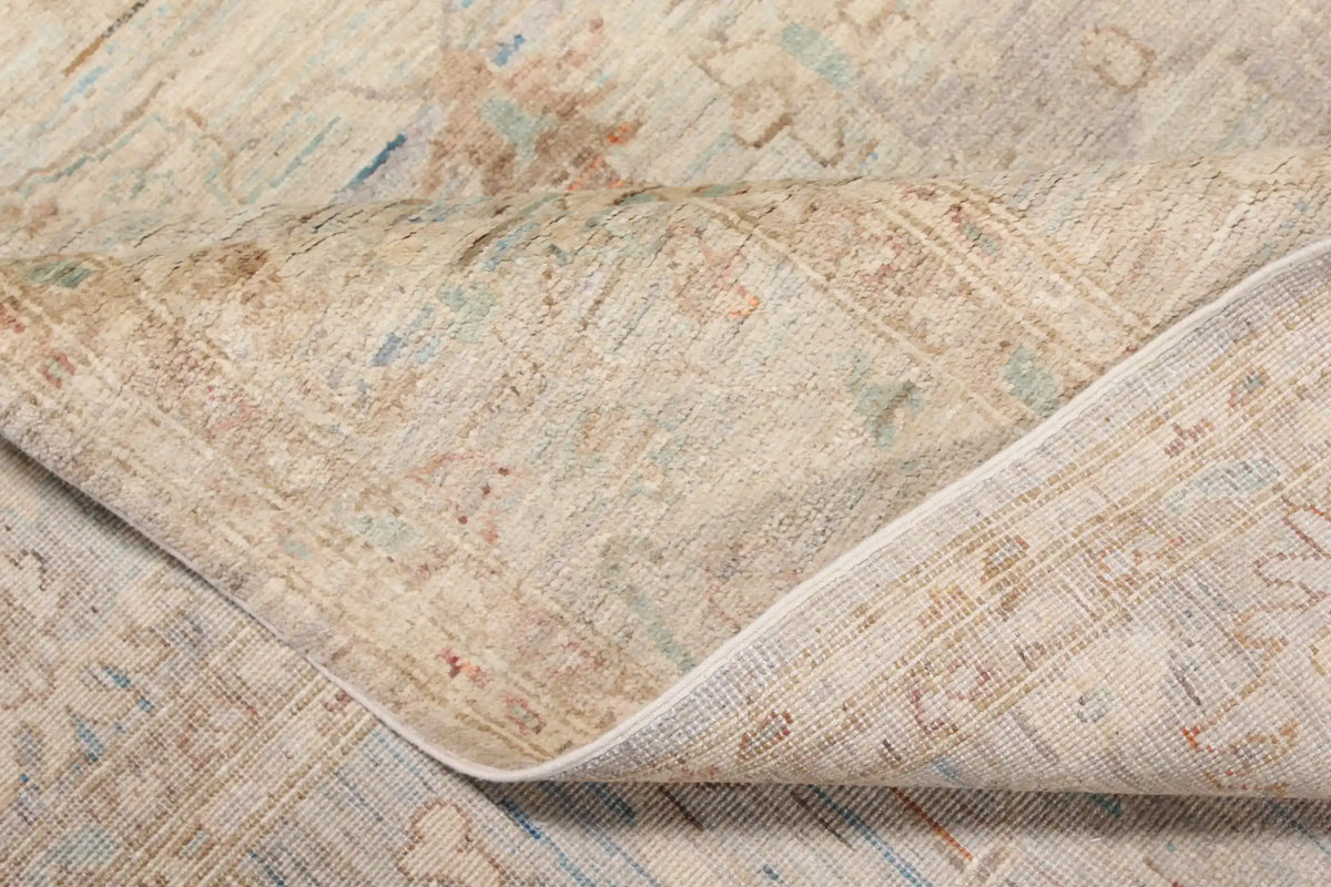Light Wool Rug with Beige Floral Detail, 286 × 240 cm, view 4.