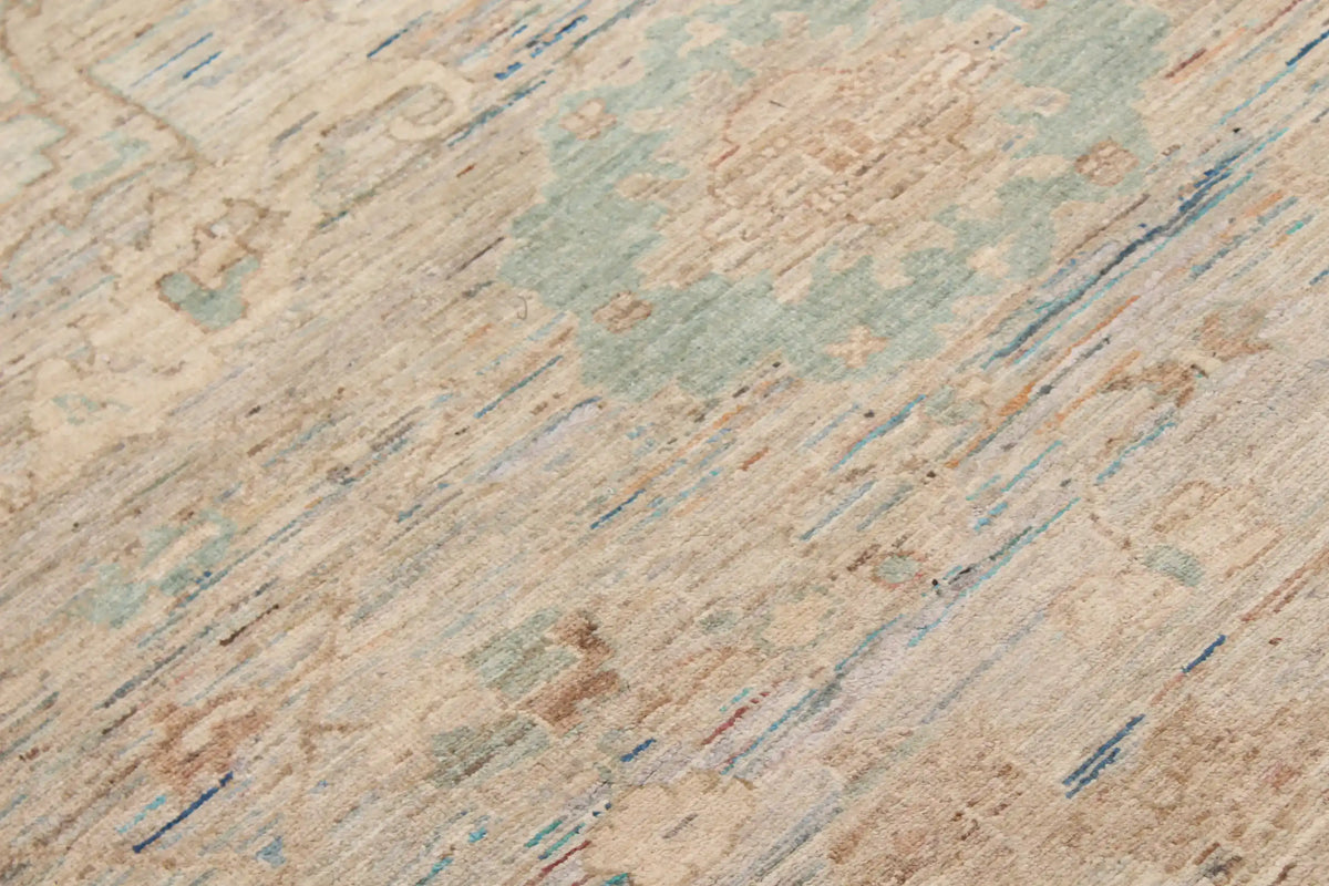 Light Wool Rug with Beige Floral Detail, 286 × 240 cm, view 6.