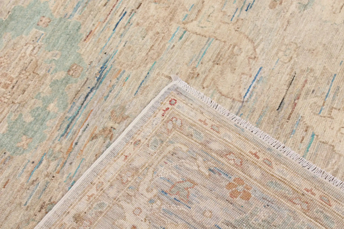 Light Wool Rug with Beige Floral Detail, 286 × 240 cm, view 7.
