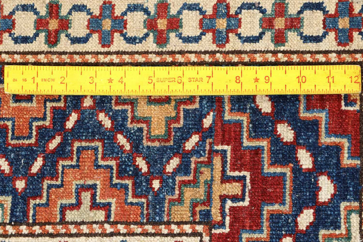 Super-Kazak-Teppich in Rot mit drei blauen Medaillons, 310 × 248 cm – weitere Ansicht 6