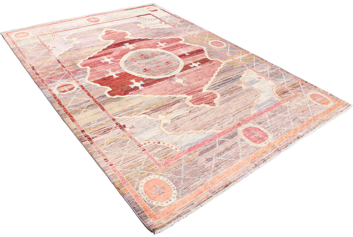 Orientteppich mit rotem Medaillon auf grauem Grund, 351 × 257 cm – weitere Ansicht 3