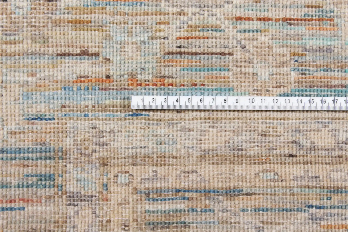 Heller Orientteppich mit großen grauen Blüten, 284 × 248 cm – Ansicht 8 des handgeknüpften Wollteppichs