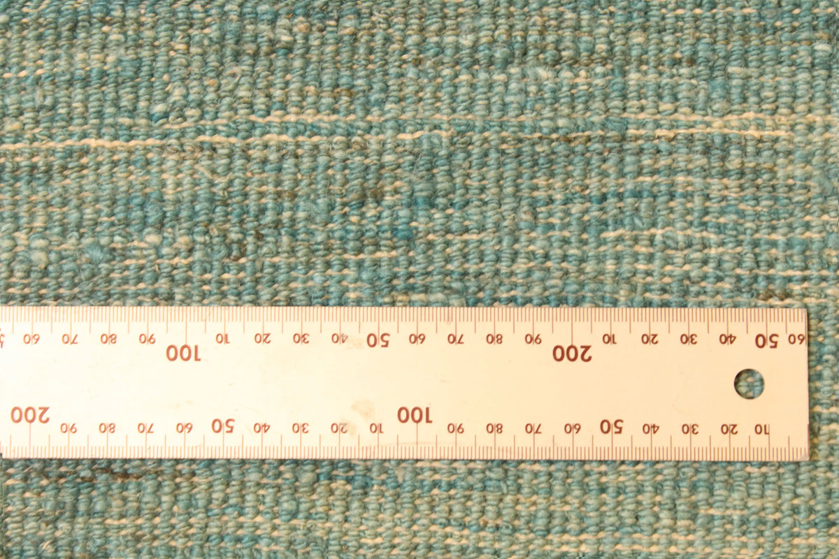 Green Wool Rug with Gold-Colored Stripes, 408 × 298 cm, view 8.
