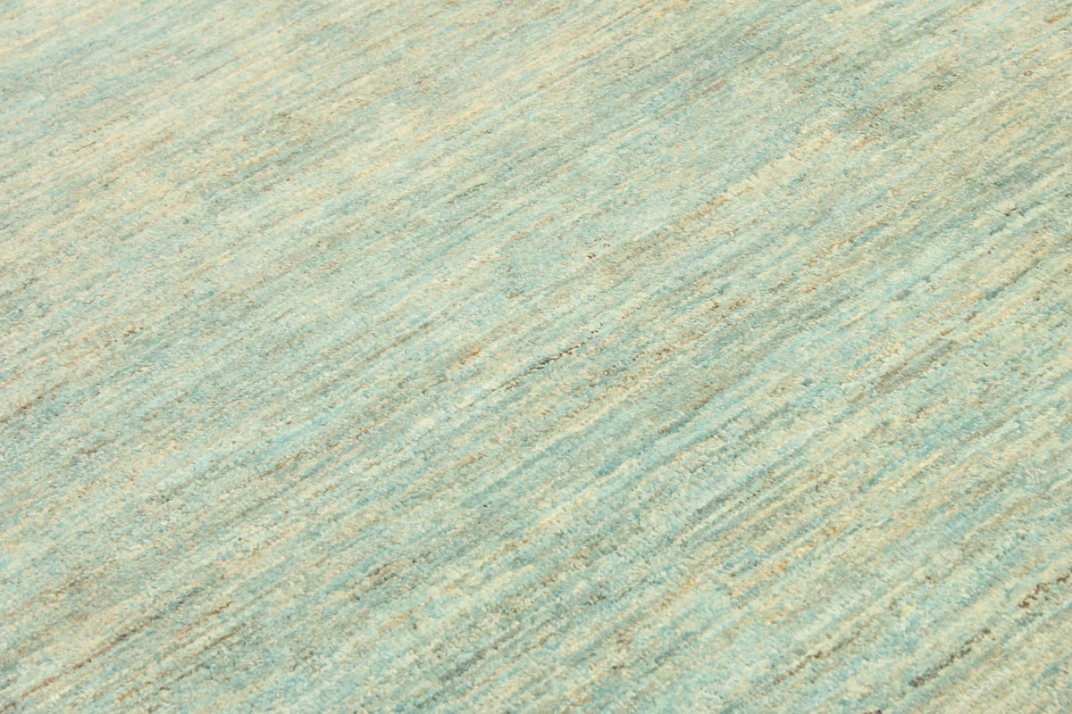 Green Wool Rug with Gold-Colored Stripes, 408 × 298 cm, view 9.