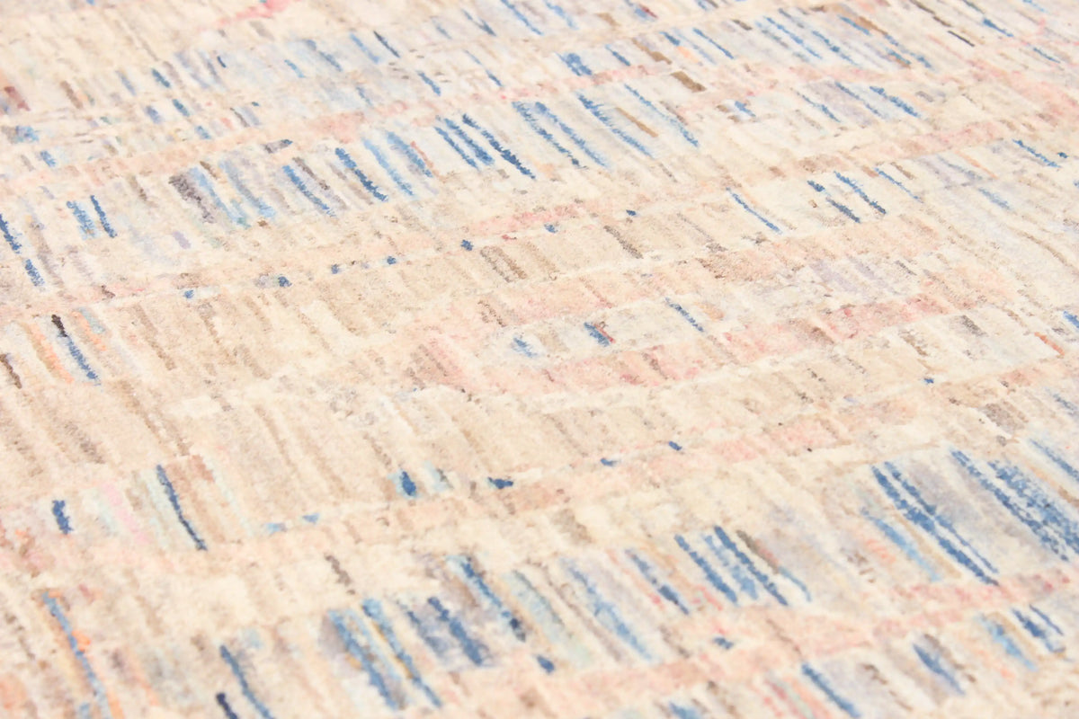 Light Afghan Rug with Blue Leaf Motifs, 405 × 312 cm, view 9.
