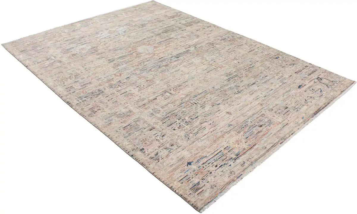 Heller Orientteppich mit cremefarbener Rosette, 348 × 254 cm – Ansicht 3 des handgeknüpften Wollteppichs