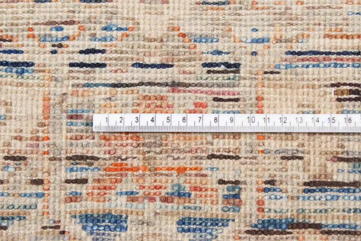 Heller Orientteppich mit cremefarbener Rosette, 348 × 254 cm – Ansicht 4 des handgeknüpften Wollteppichs