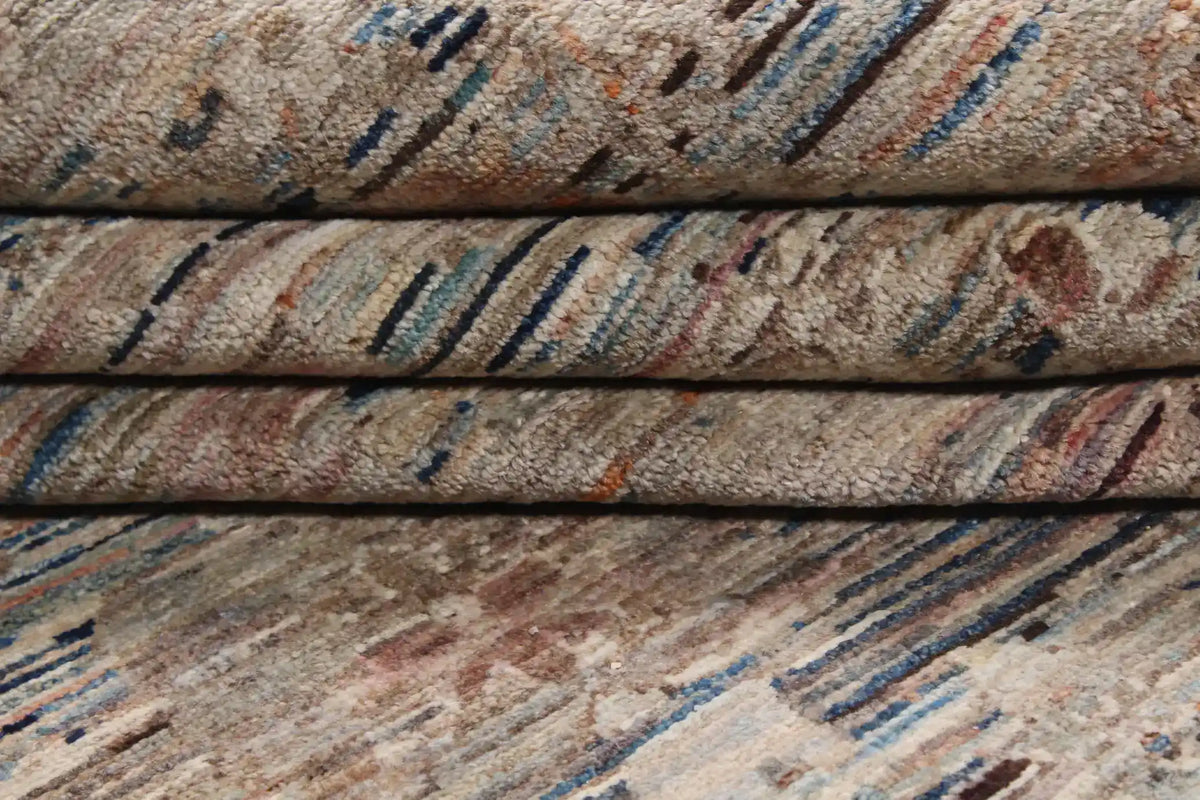 Heller Orientteppich mit cremefarbener Rosette, 348 × 254 cm – Ansicht 7 des handgeknüpften Wollteppichs