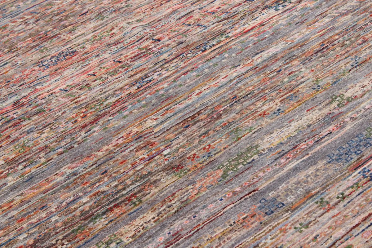 Berjasta Rug with Gray & Red Horizontal Lines, 296 × 246 cm, view 4.