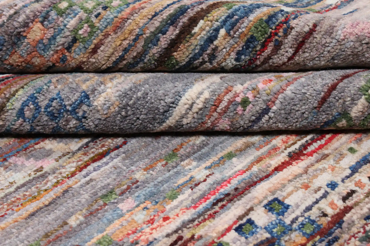 Berjasta Rug with Gray & Red Horizontal Lines, 296 × 246 cm, view 6.
