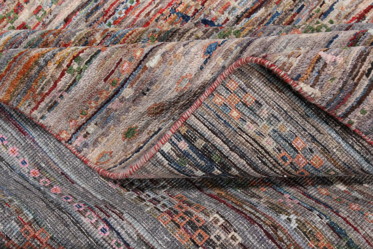 Berjasta Rug with Gray & Red Horizontal Lines, 296 × 246 cm, view 9.