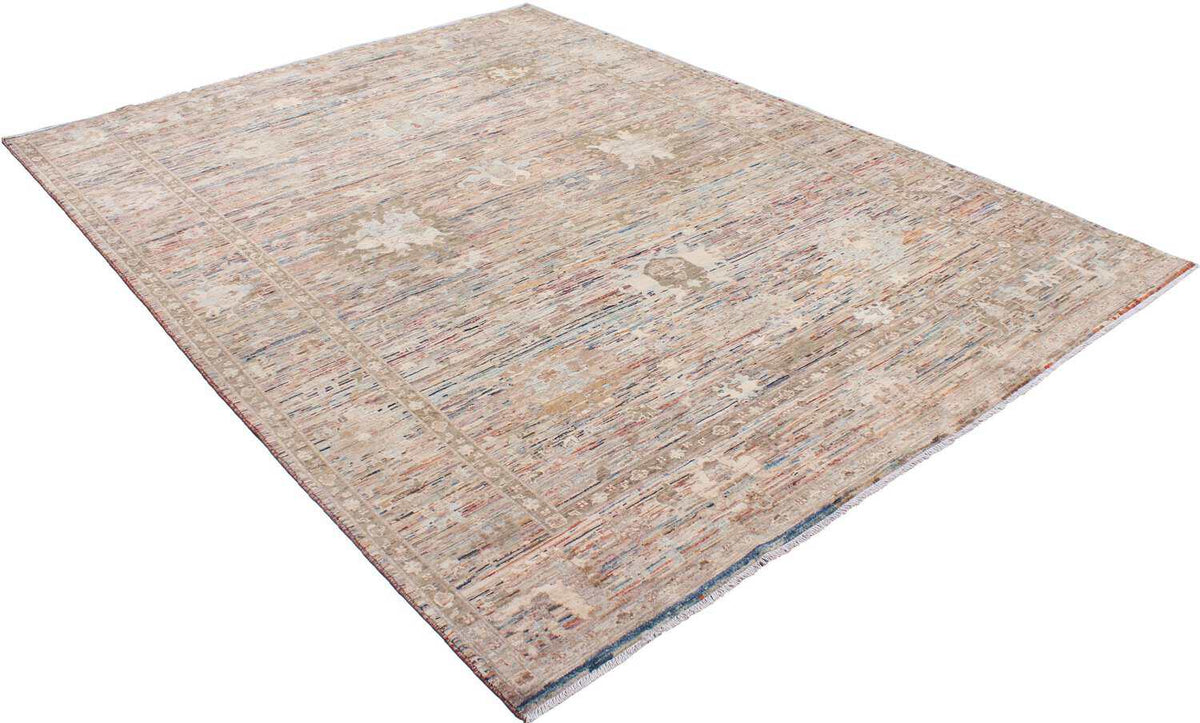Orientteppich mit hellen Blüten auf graubraunem Grund, 340 × 253 cm – weitere Ansicht 3