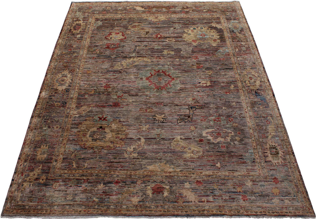 Dunkler Orientteppich mit kleinen roten Rosetten, 298 × 249 cm, weitere Ansicht 3