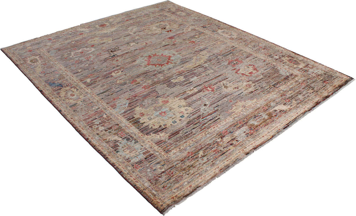 Dunkler Orientteppich mit kleinen roten Rosetten, 298 × 249 cm, weitere Ansicht 4