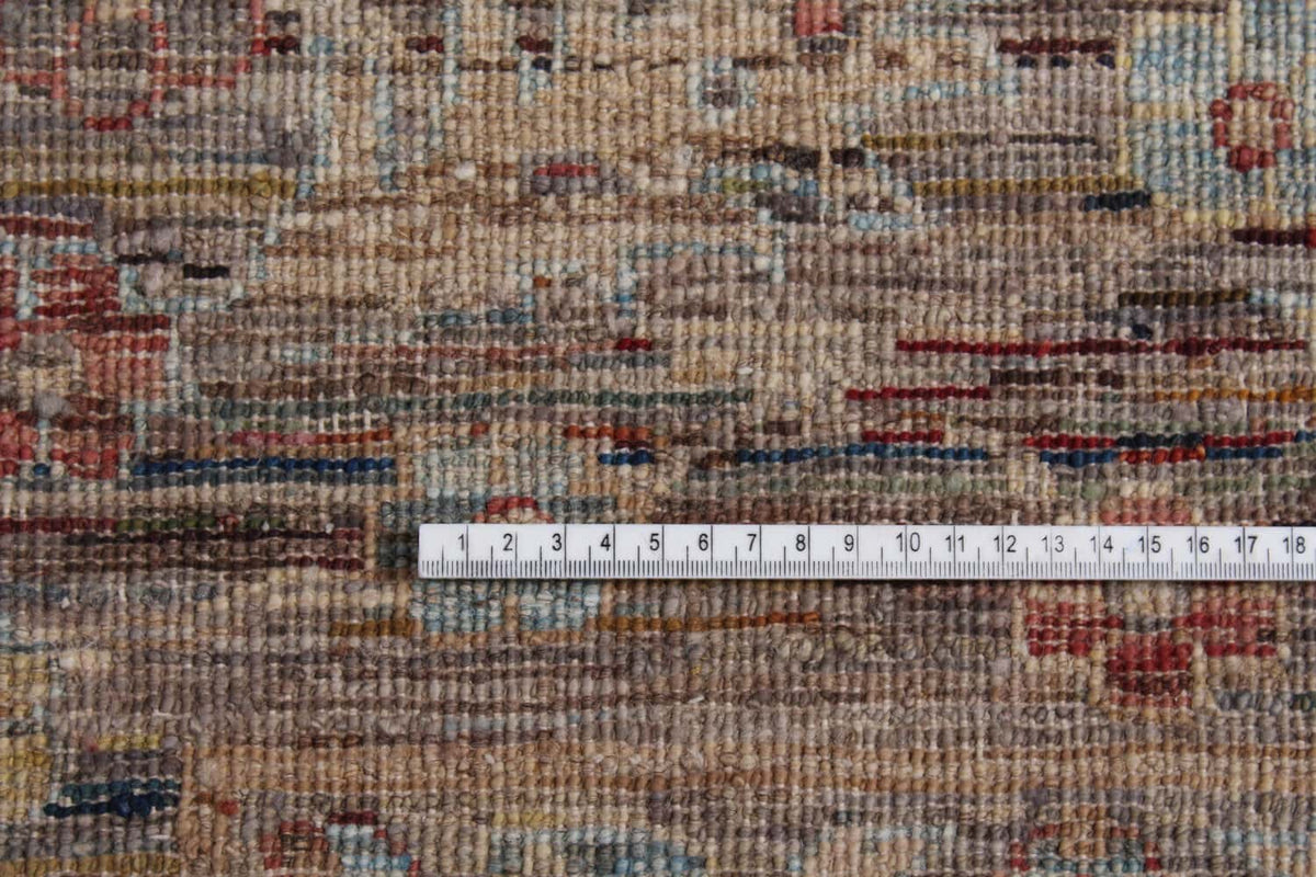 Dunkler Orientteppich mit kleinen roten Rosetten, 298 × 249 cm, weitere Ansicht 8