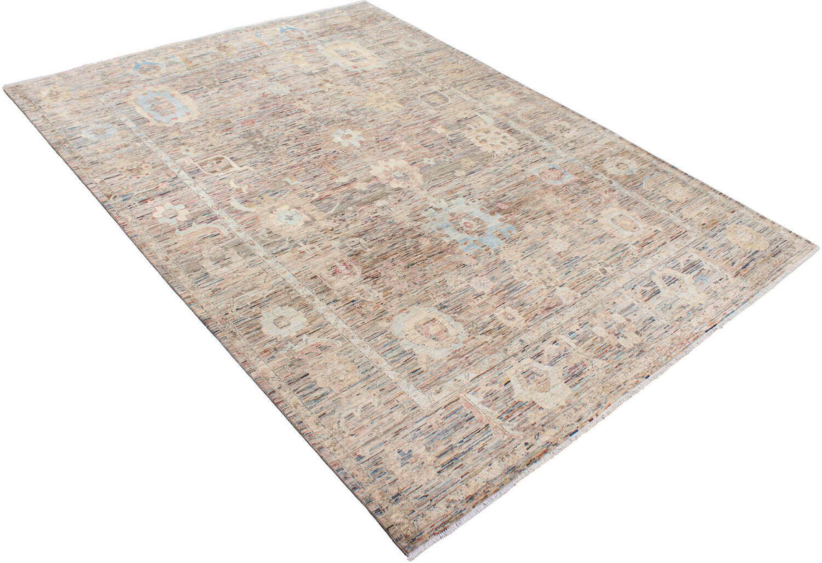 Orientteppich mit hellblauen Blüten und goldenen Ornamenten, 346 × 258 cm – weitere Ansicht 3