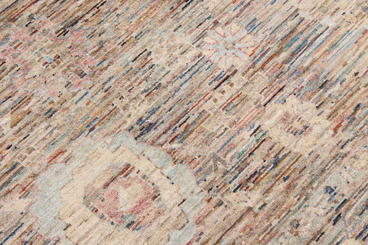 Orientteppich mit hellblauen Blüten und goldenen Ornamenten, 346 × 258 cm – weitere Ansicht 4