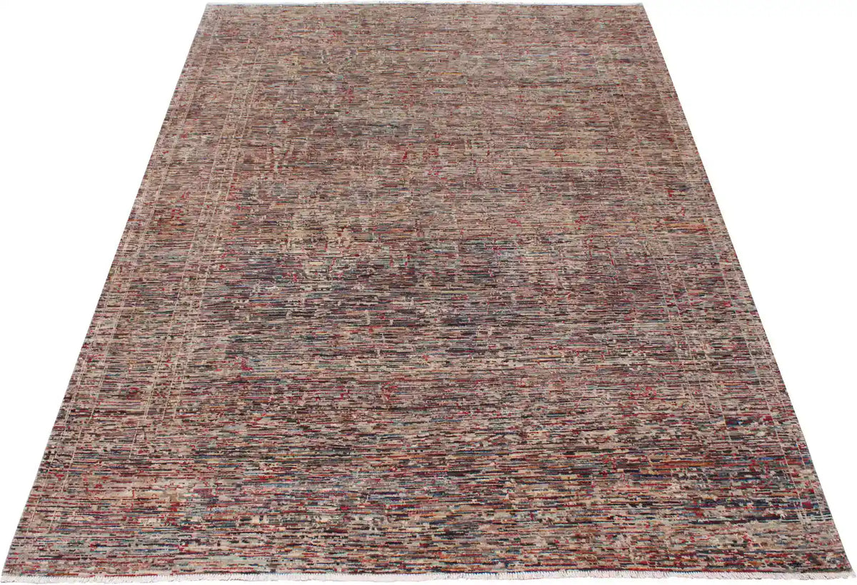 Berjasta Rug with Gray & Rust Horizontal Lines, 344 × 249 cm, view 2.