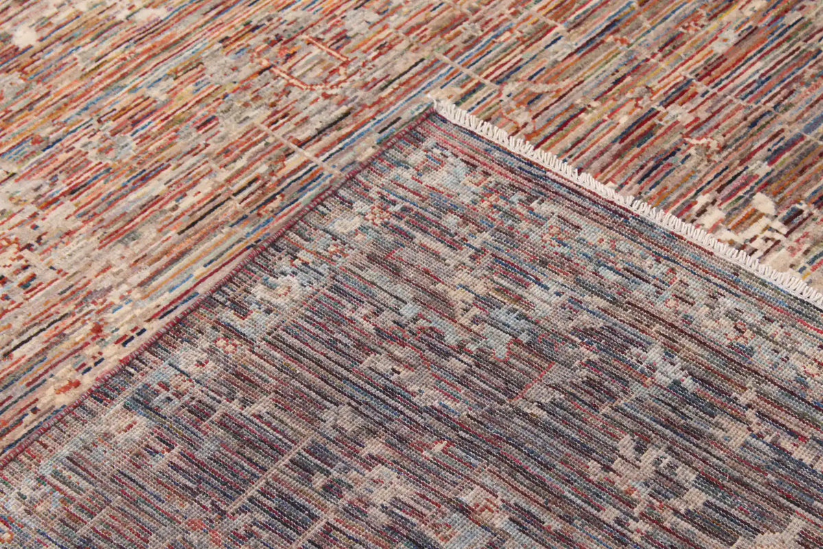 Berjasta Wool Rug with Rust Red Linear Pattern, 345 × 250 cm, view 5.