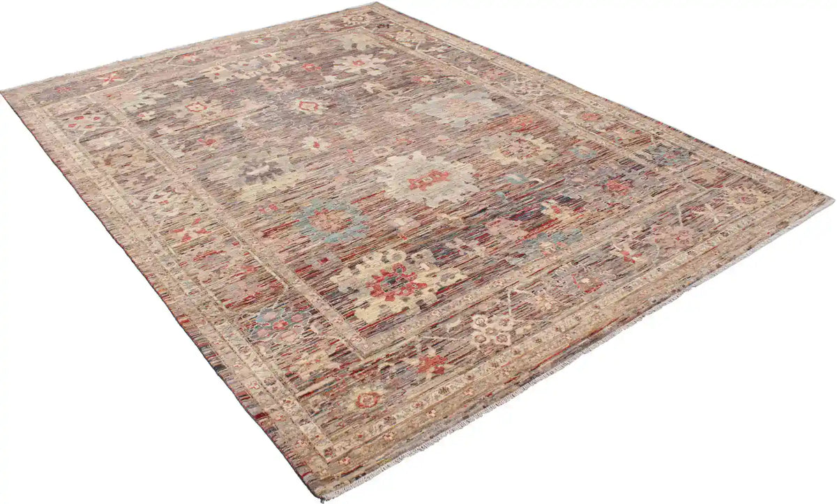Brauner Orientteppich mit cremefarbenen Rosetten, 355 × 273 cm – Ansicht 3 des handgeknüpften Wollteppichs
