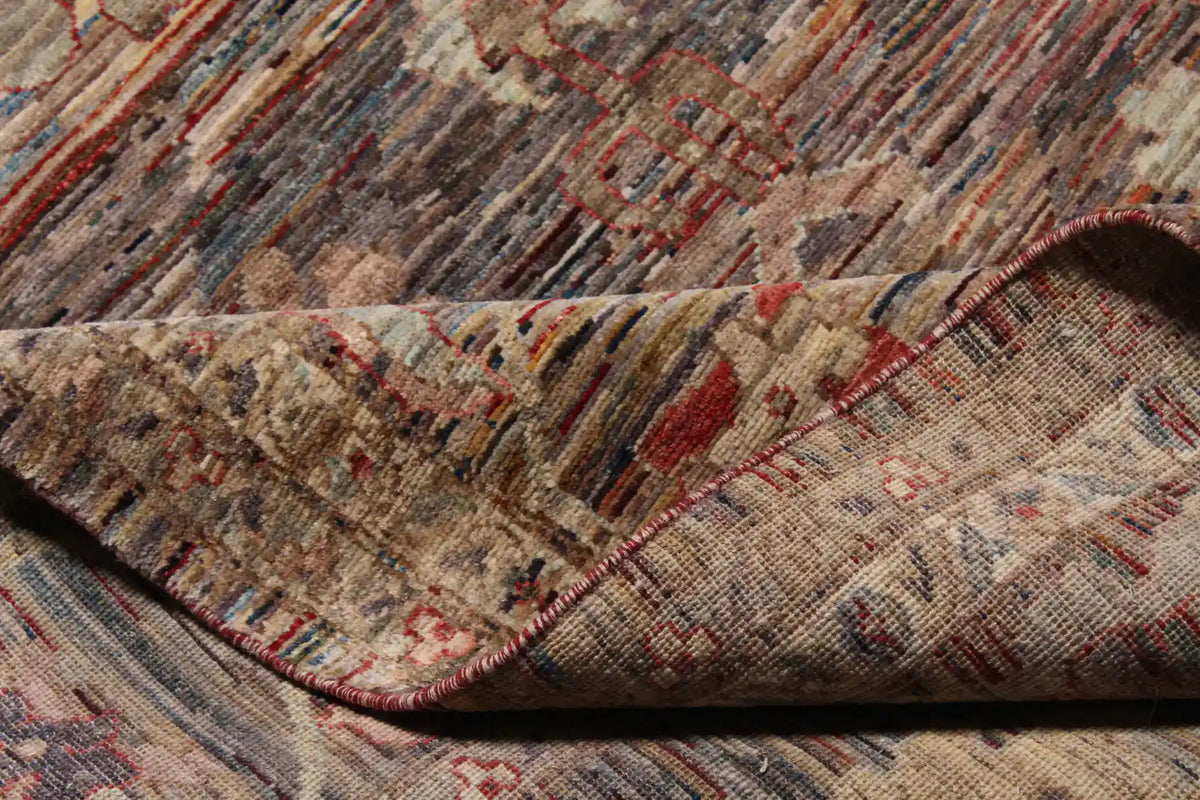 Brauner Orientteppich mit cremefarbenen Rosetten, 355 × 273 cm – Ansicht 6 des handgeknüpften Wollteppichs