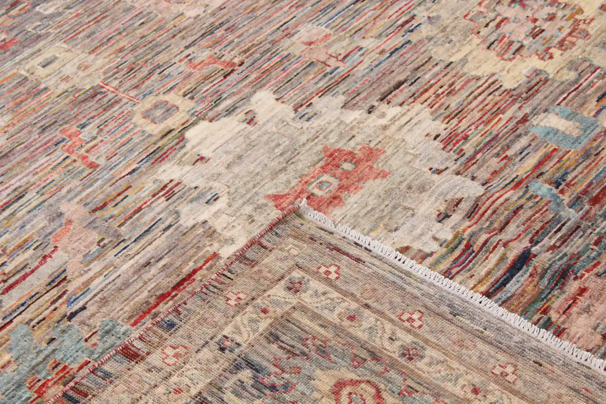 Brauner Orientteppich mit cremefarbenen Rosetten, 355 × 273 cm – Ansicht 8 des handgeknüpften Wollteppichs