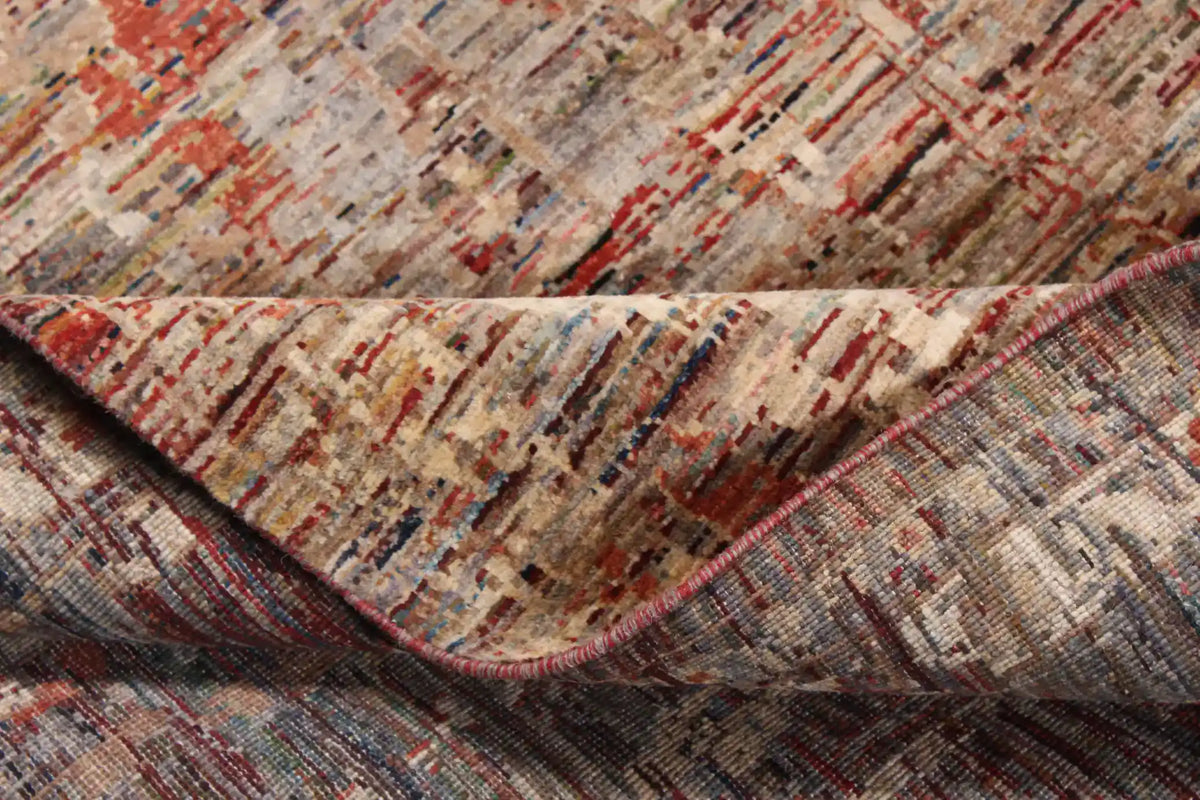 Rust & Cream Afghan Rug with Fine Vines, 360 × 275 cm, view 8.